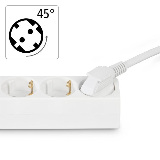 Hama Power Strip, 3-Way, with Switch, 1.4 m, white