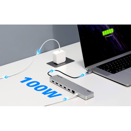 ATEN Docking 11-in-1 USB-C Multiport Dock + Power Pass-Through, 2 x HDMI, LAN, 3.5mm, USB-C, SD Card, microSD, 3 x USB 3.2