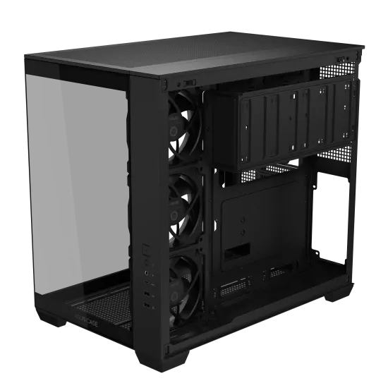 Case ASUS A32 PLUS Tempered Glass + 4 ARGB Fans - Black