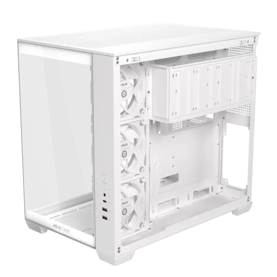 Case ASUS A32 PLUS Tempered Glass + 4 ARGB Fans - White