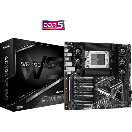 Дънна платка ASROCK WRX90 WS EVO, Socket sTR5, ATX, 8xDDR5