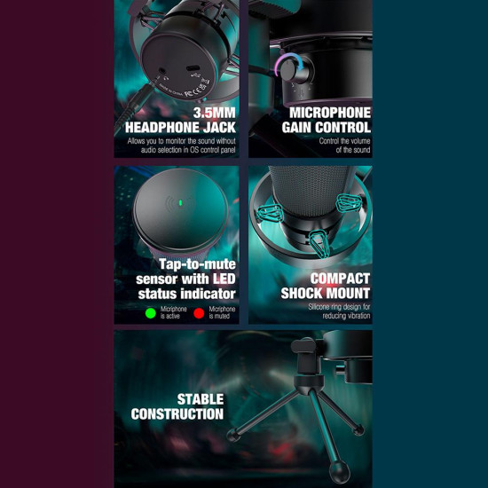 Desktop Microphone FIFINE A8V RGB - Black