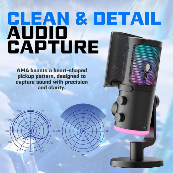 Desktop Microphone FIFINE AM6 RGB - Black