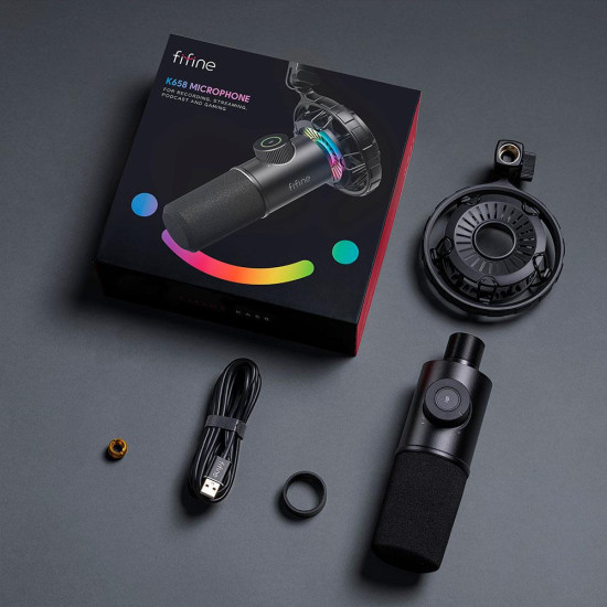 Desktop Microphone FIFINE K658 Dynamic RGB - Black