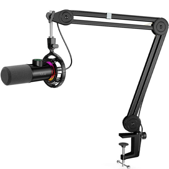 Microphone with Boom Arm FIFINE T658 Dynamic RGB - Black