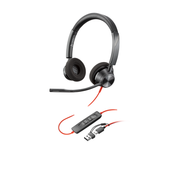 Headset HP Poly BW 3320 Stereo, USB-C+USB-C/A