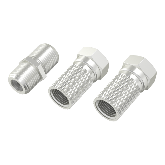 Hama Satellite Receiver Adapter Kit, 2 x F-Plugs and F-Sockets - F-Socket/F-Socket Adapter