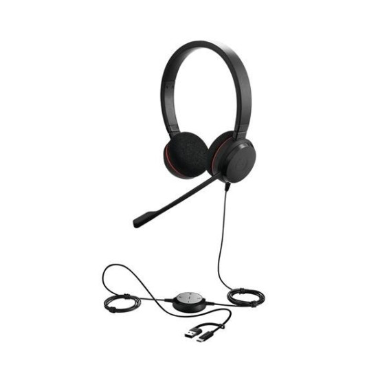 Headphones with mic Jabra Evolve 20 UC Stereo USB-C/А Adapter
