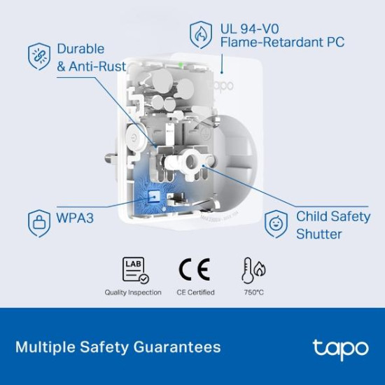 TP LINK TAPO P100 Smart Socket 10A, 2300W, 2.4Ghz, Schedule Setting, Timer
