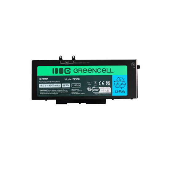 Батерия за лаптоп  DELL 33YDH Dell Latitude 5400, 5401, 5410, 5411, 5500, 5501, 5510, 5511, 7591  15,2V  4000mAh GREEN CELL
