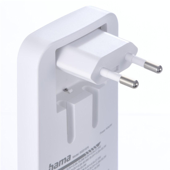 Hama Fast Charger, 2x USB-C, 1x USB-A, Flat Mini Charger, PD, 65 W, wht