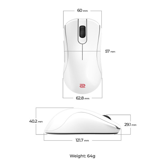 Wireless gaming mouse ZOWIE ZA13-DW 4K, Glossy white