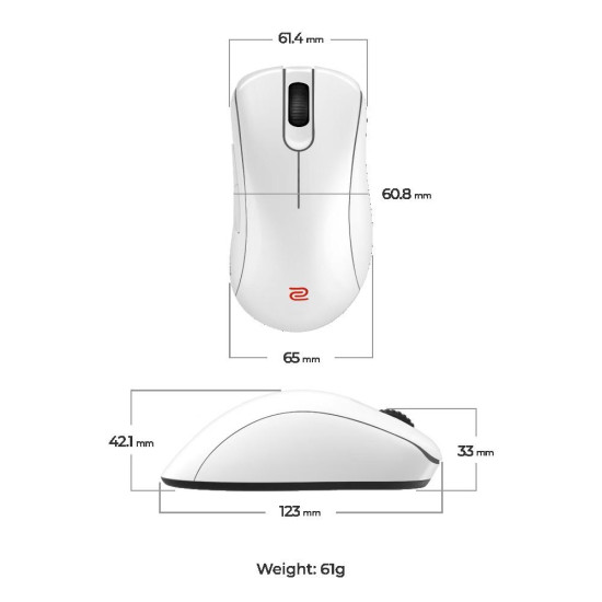 ZOWIE EC2-DW 4K gaming mouse, Glossy white