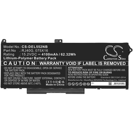 Laptop Battery for DELL Latitude 14 5420, Latitude 15 5520, Precision 15 3560 LiPo  15.2V 4100mAh CAMERON SINO