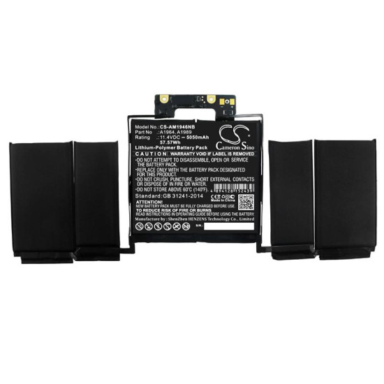 Laptop Battery for  Apple MacBook Pro 2.3 GHZ Core I5(I5-8259U) A1989(EMC 3214) A1964, A1989  LiPo 11.4V 5050mAh CAMERON SINO