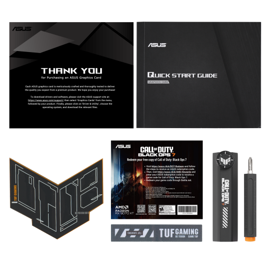 Graphic card ASUS TUF GAMING RADEON RX 9070 XT COD BO7 Speical Edition OC 16GB GDDR6