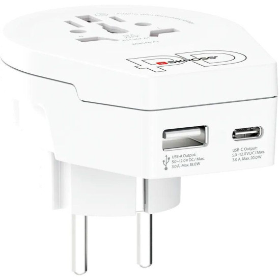 Skross 1500295E Travel adapter World to Europe with USB