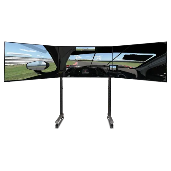 Free Standing Triple Monitor stand Next Level Racing Round Tube