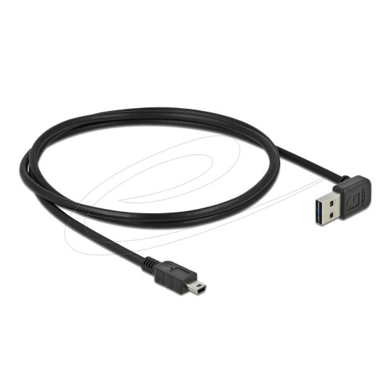 Кабел Delock EASY-USB-A 2.0 мъжко към USB Mini-B мъжко, 1m , черен