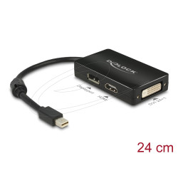 Adapter Delock mini DisplayPort 1.1 male to DisplayPort / HDMI / DVI female black