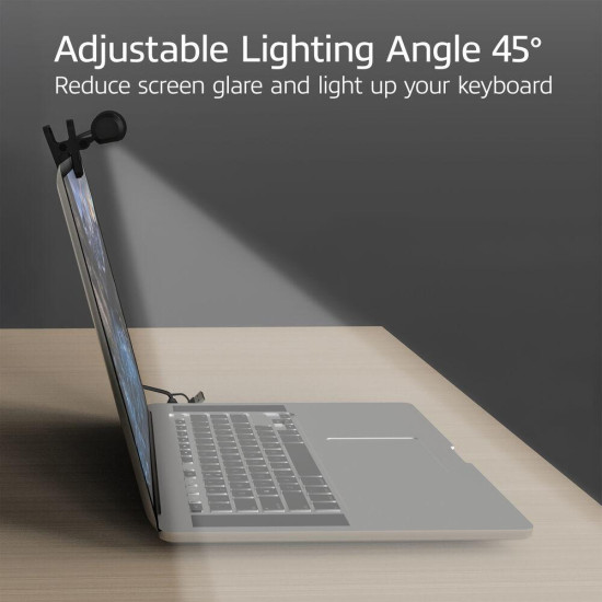 ACT LED laptop lamp with adjustable brightness and clip, USB power supply