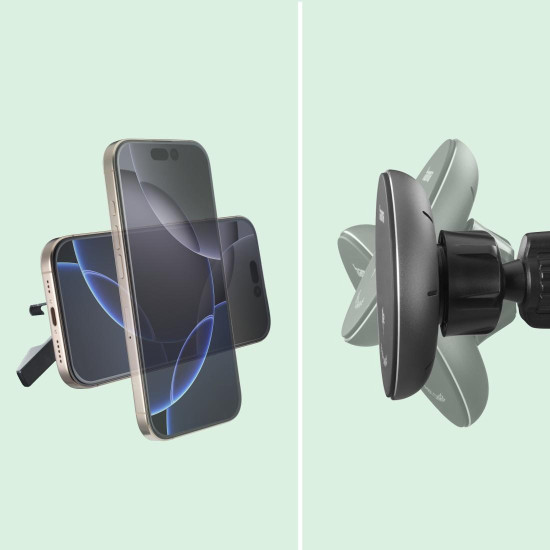 Hama Wireless Qi2 Charger, Inductive Fast Charging in the Car, 15 W, black