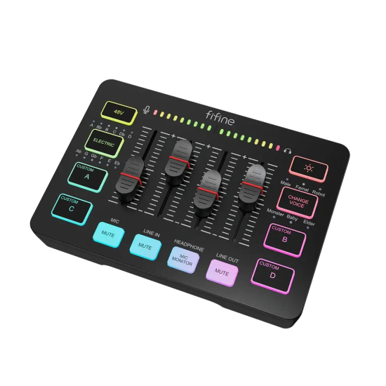 FIFINE SC3 RGB Audio Interface - Black