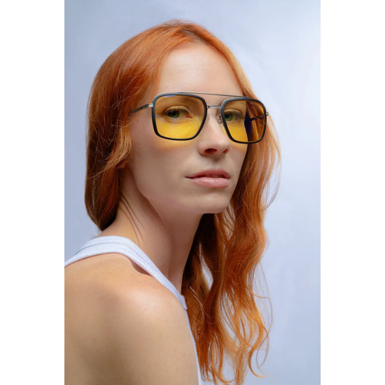 GUNNAR Baron Silver Computer Glasses - Amber