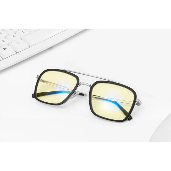 GUNNAR Baron Silver Computer Glasses - Amber
