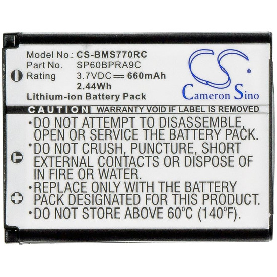 Battery for cordless phone Panasonic KX-TCA285, KX-TCA385, KX-UDT121  LiIon 3,7V 660 mAh  Cameron Sino