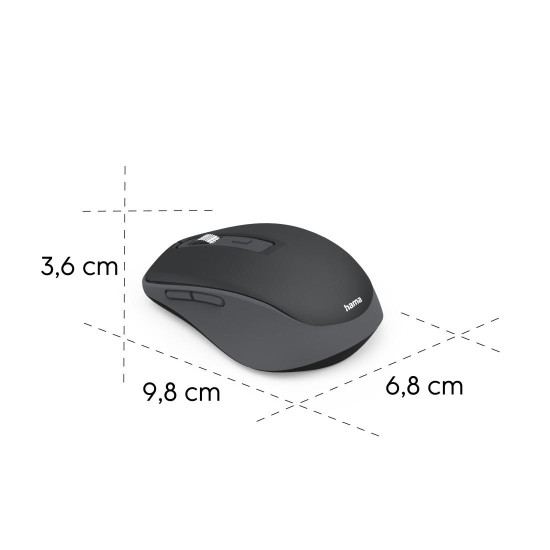 Hama “WM-450” Multi-Device Mouse, Wireless, Radio/Bluetooth®, 7 Buttons