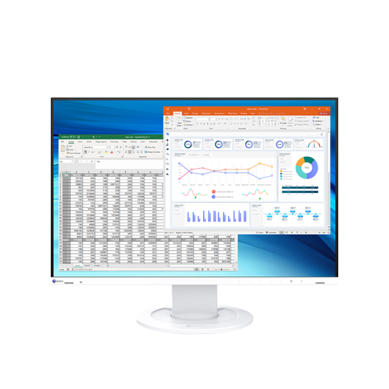 Монитор EIZO FlexScan EV2410R - 23.8 inch IPS, Wide, Full HD, HDMI, DisplayPort - Бял