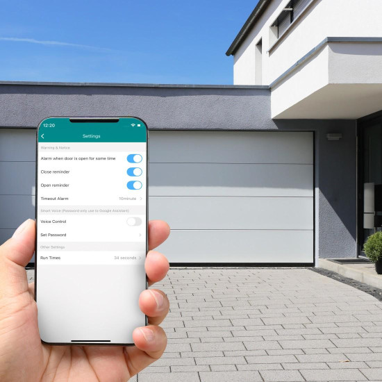 Hama Smart Garage Door Opener, Wi-Fi, with Sensor, Control via App/Voice Command