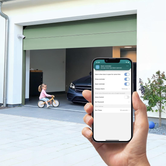 Hama Smart Garage Door Opener, Wi-Fi, with Sensor, Control via App/Voice Command