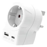 Skross 1500283E Travel adapter Europe to UK + 1 x USB  A/C