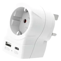 Skross 1500283E Travel adapter Europe to UK + 1 x USB  A/C