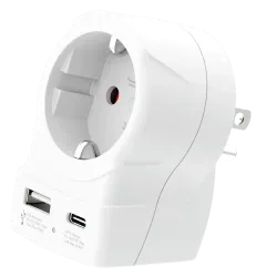 Skross 1500284E Travel adapter Europe to USA+1xUSB A/C, 20W