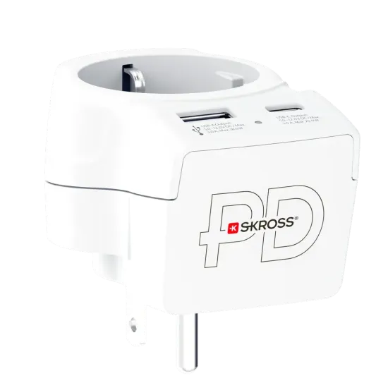 Skross 1500284E Travel adapter Europe to USA+1xUSB A/C, 20W