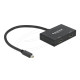 Delock Сплитер от mini Dsplay Port 1.2 мъжко към 2 x Display Port  4K женско