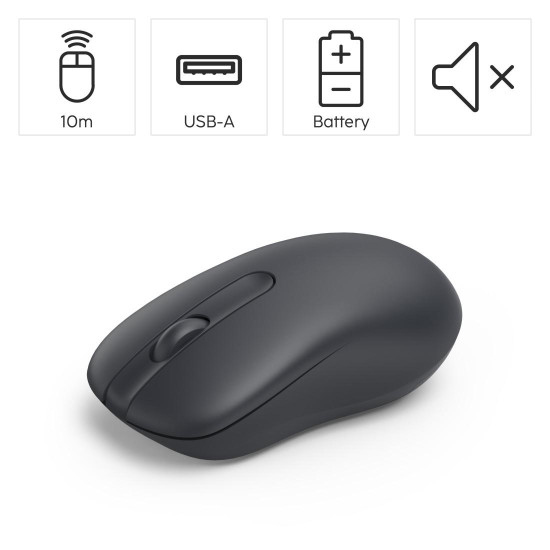 Hama “WM-100” Wireless Mouse, Cordless, Optical, 3 Buttons, W/O Click Noise, blk