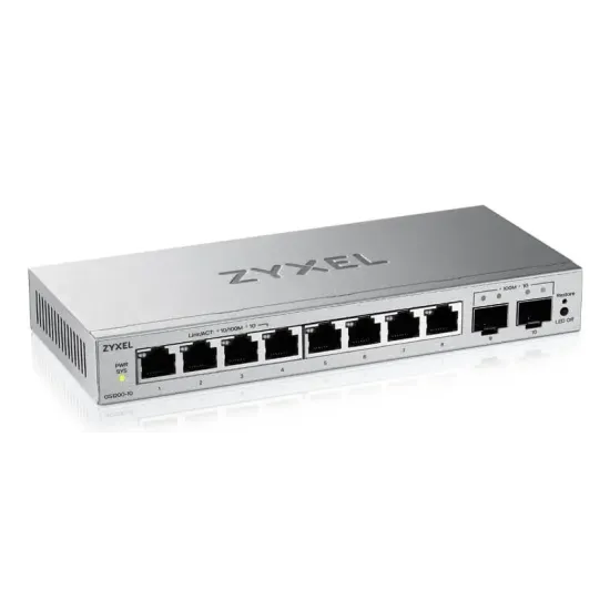 Switch ZyXEL GS-1200-10, V3,  Web Managed, 8 port 10/100/1000 with 2Gbe Uplink