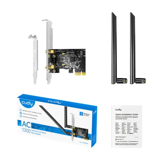 Мрежова карта Cudy WE1300, Dual-Band PCI-e, 867 - 400 Mbps