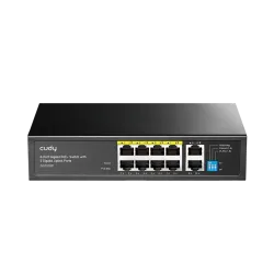 Switch Cudy GS1010P V3.0, 8-Port 10/100/1000 Mbps RJ 45, 2xUplink Ports - Black