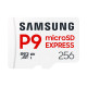 Карта памет Samsung microSDXC, 256GB, P9 Express, 800 MB/s, UHS-I 90 MB/s U3, V30, A1