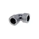 Alphacool HT 16mm HardTube screw-on sleeve 90° L-connector - knurled - Chrome