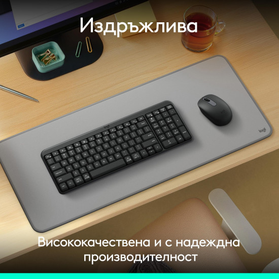 Безжичен комплект Logitech MK250 Graphite - Кирилизирана