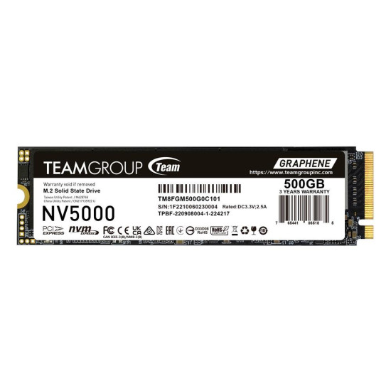 SSD Team Group NV500, M.2 2280 NVMe, 500GB, PCI-e 4.0 x4