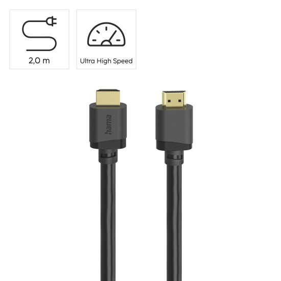 HAMA Kабел HDMI - HDMI Ultra High Speed, сертифициран, 8K, 2.0 м