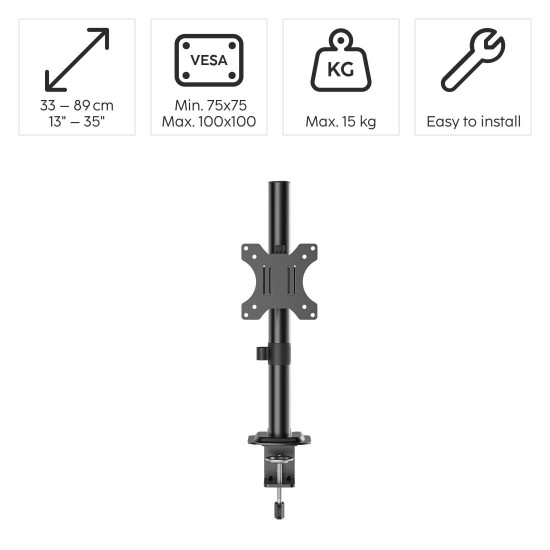Hama Monitor Mount, Height-adjustable, Swivel / Tilt, 13