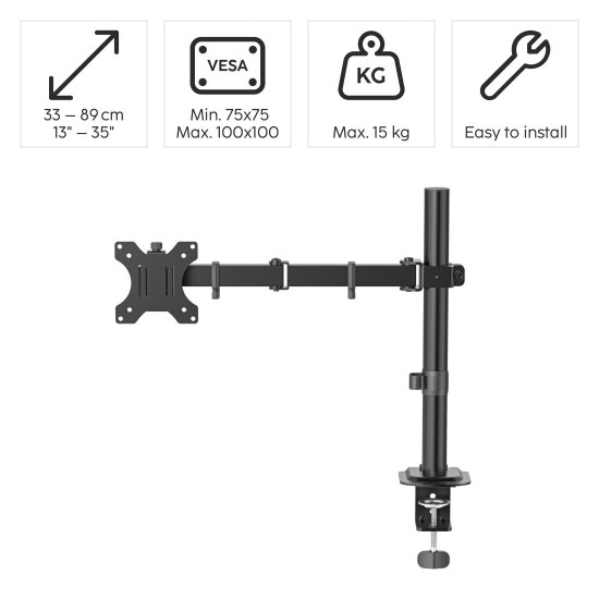 Hama Monitor Mount, Height-adjustable, Swivel/Tilt, Pull-out, 13